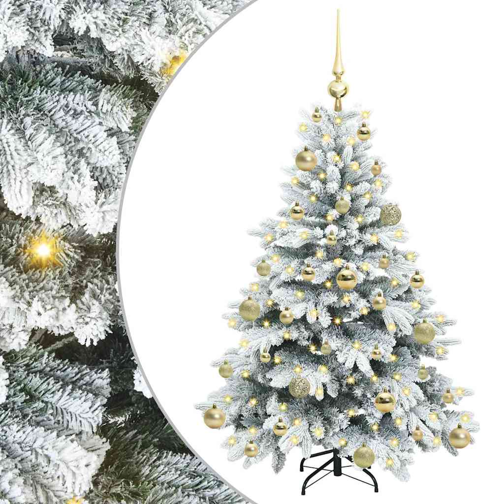 Kunstigt juletræ med 150 LED'er Hvid 120 cm PE og PVC