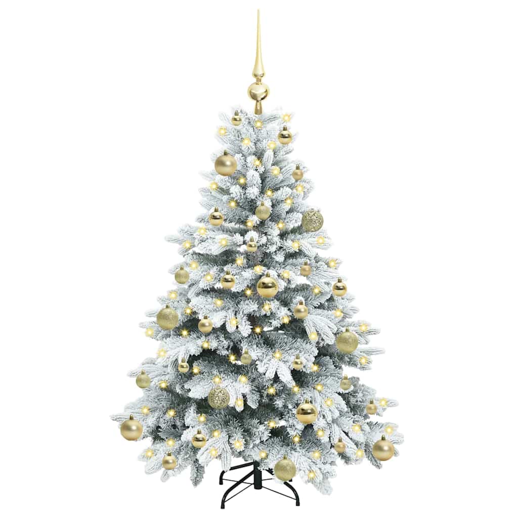 Kunstigt juletræ med 150 LED'er Hvid 120 cm PE og PVC