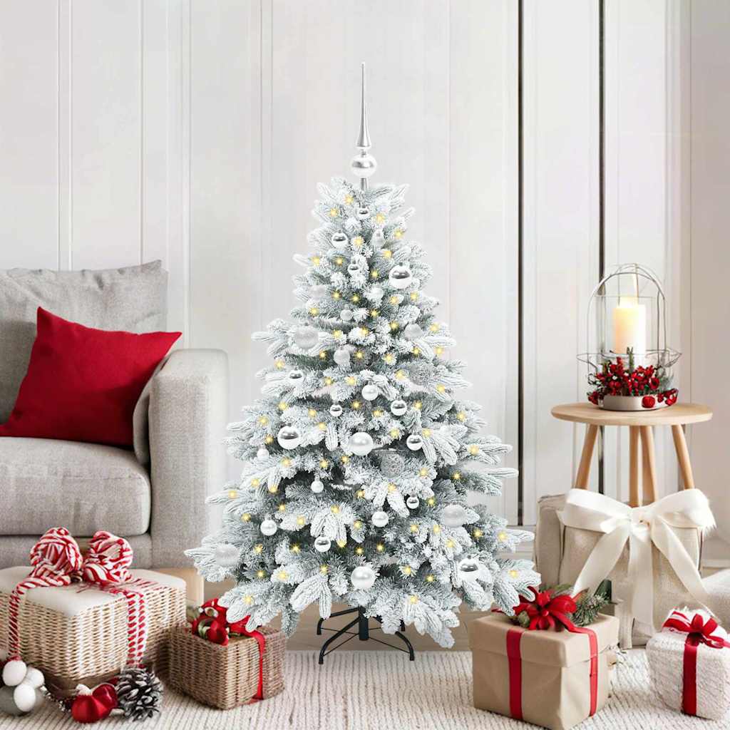 Kunstigt juletræ med 150 LED'er Hvid 120 cm PE og PVC