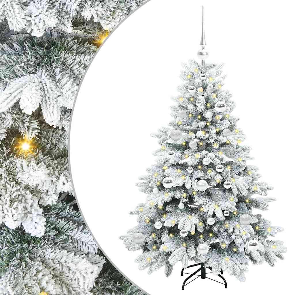 Kunstigt juletræ med 150 LED'er Hvid 120 cm PE og PVC