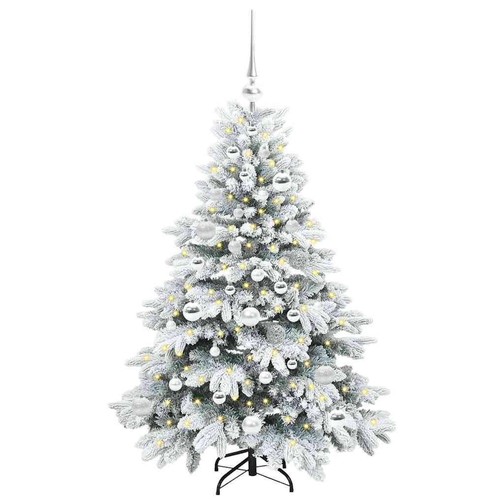 Kunstigt juletræ med 150 LED'er Hvid 120 cm PE og PVC