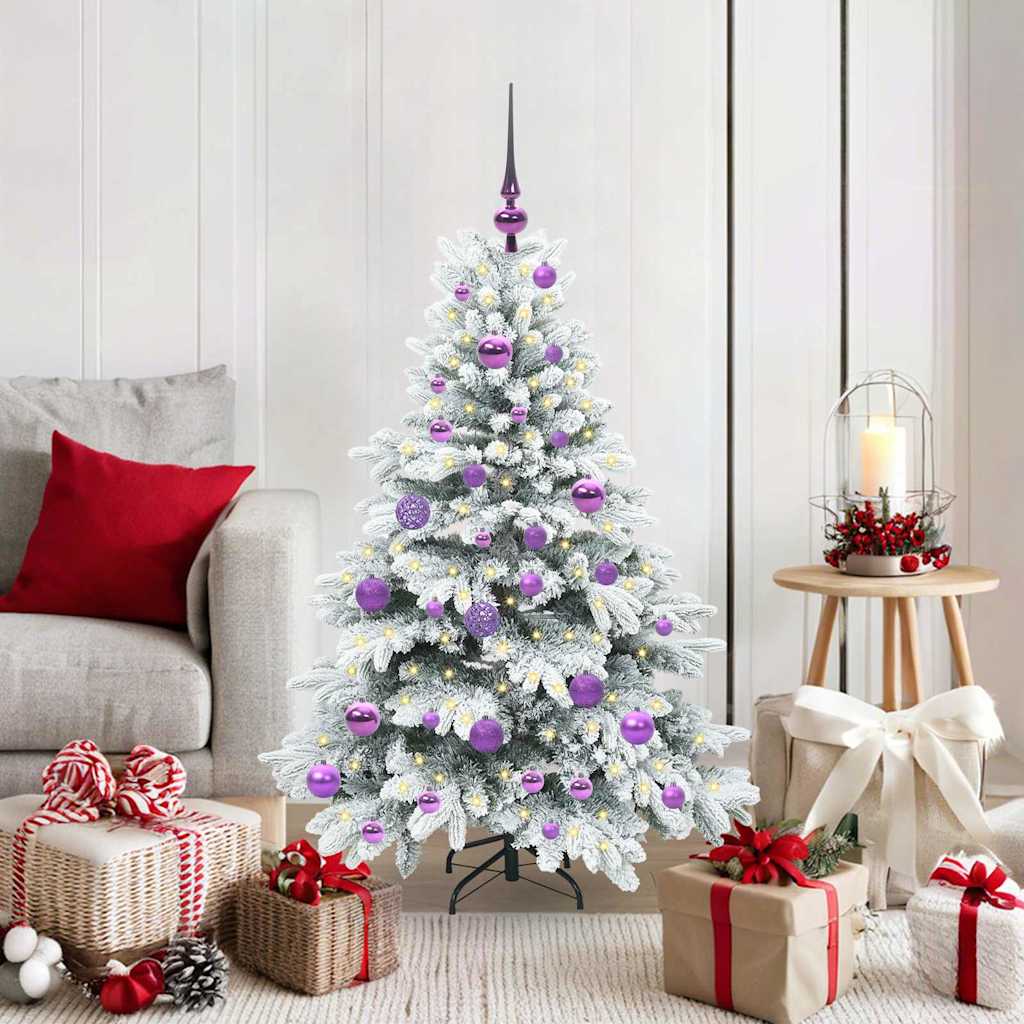 Kunstigt juletræ med 150 LED'er Hvid 120 cm PE og PVC