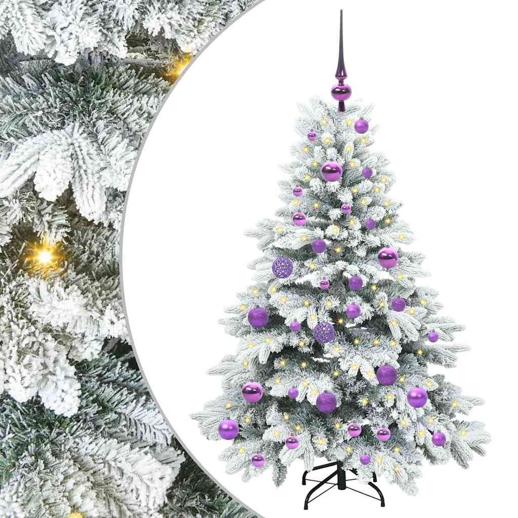 Kunstigt juletræ med 150 LED'er Hvid 120 cm PE og PVC