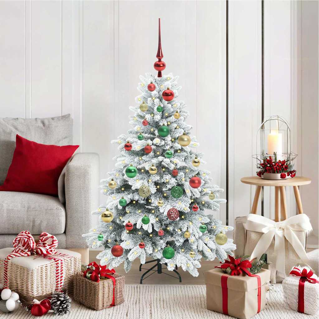 Kunstigt juletræ med 150 LED'er Hvid 120 cm PE og PVC