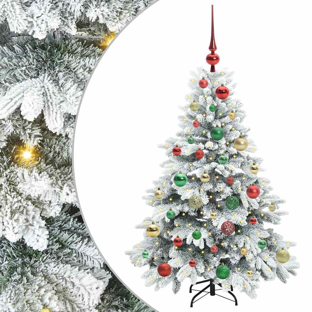 Kunstigt juletræ med 150 LED'er Hvid 120 cm PE og PVC