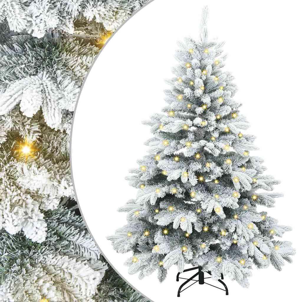 Kunstigt juletræ med 150 LED'er Hvid 150 cm PE og PVC