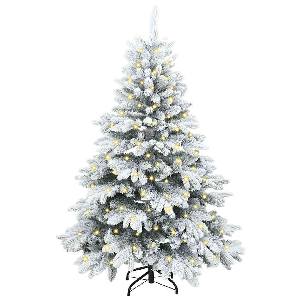 Kunstigt juletræ med 150 LED'er Hvid 150 cm PE og PVC