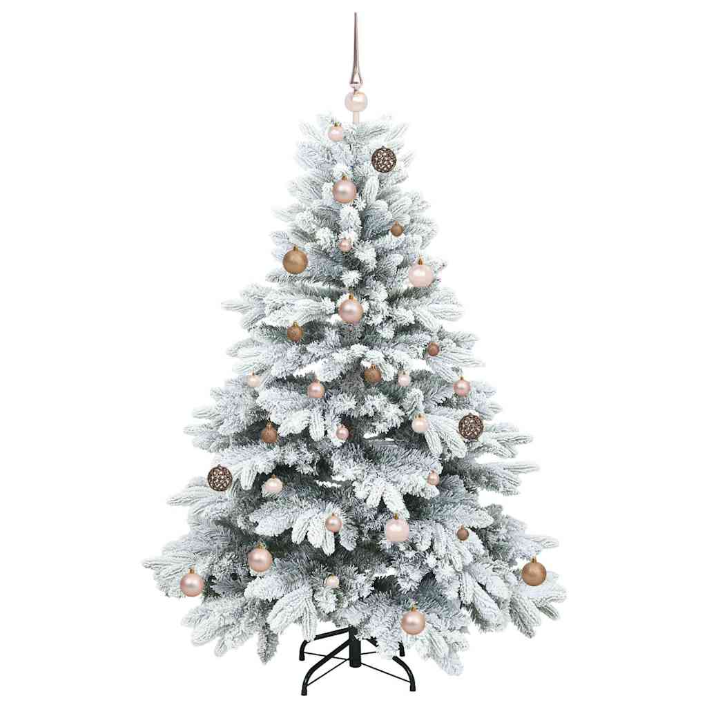 Kunstigt juletræ med 150 LED'er Hvid 150 cm PE og PVC