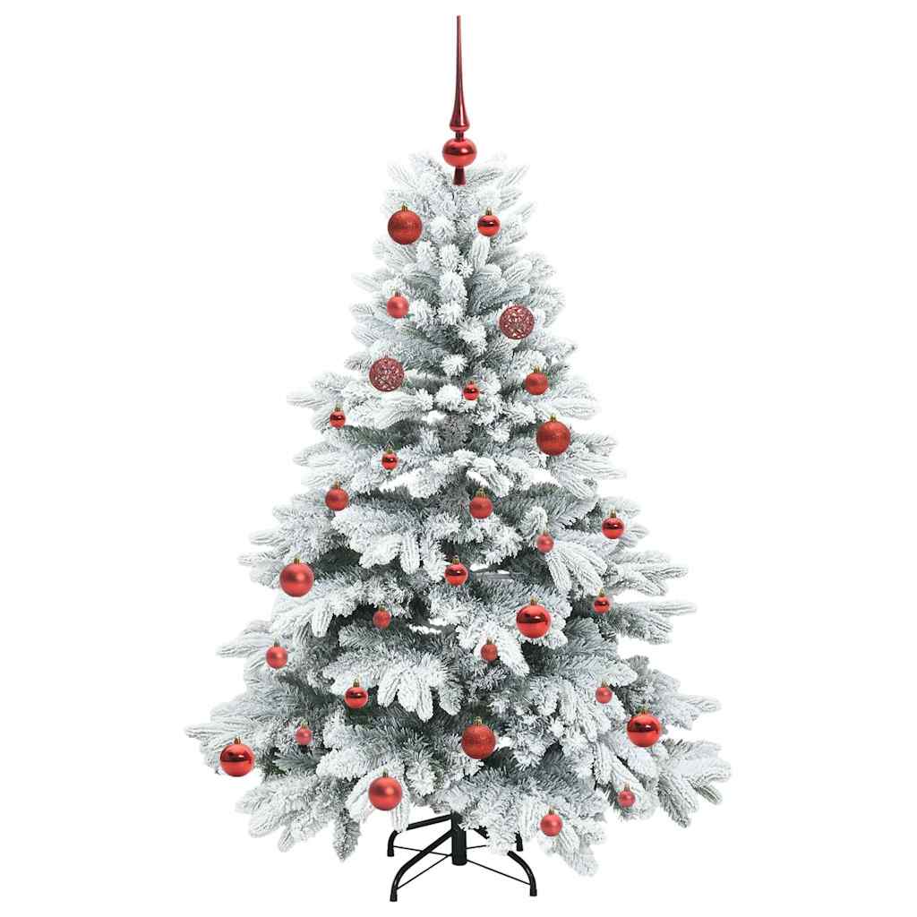 Kunstigt juletræ med 150 LED'er Hvid 150 cm PE og PVC