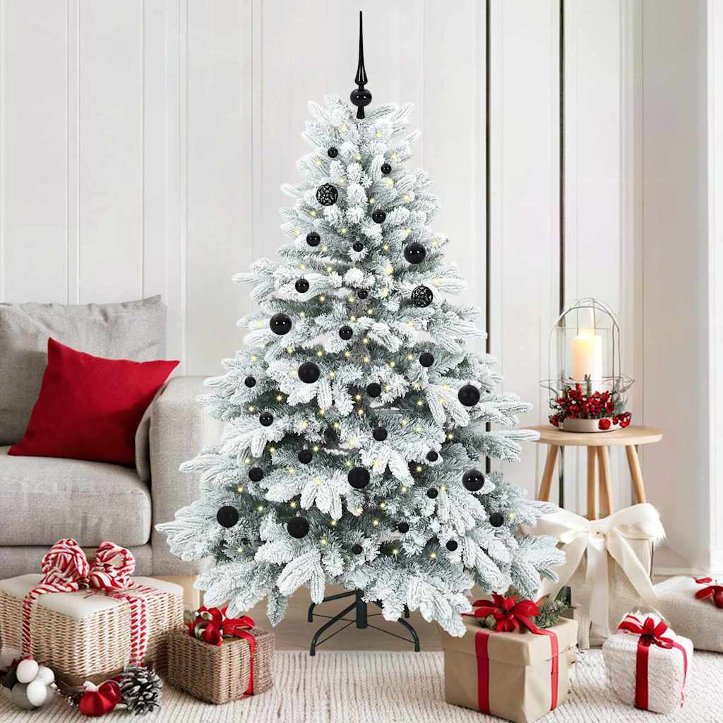Kunstigt juletræ med 150 LED'er Hvid 150 cm PE og PVC