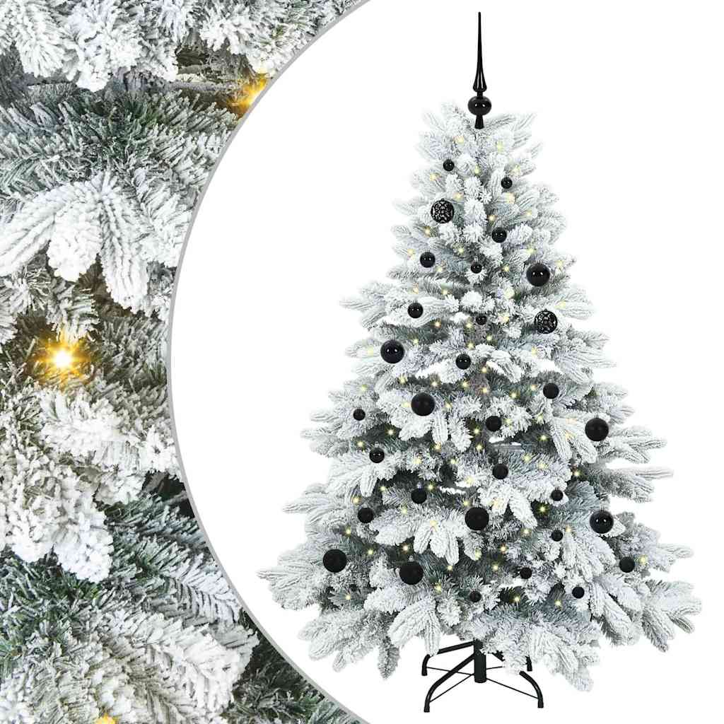 Kunstigt juletræ med 150 LED'er Hvid 150 cm PE og PVC