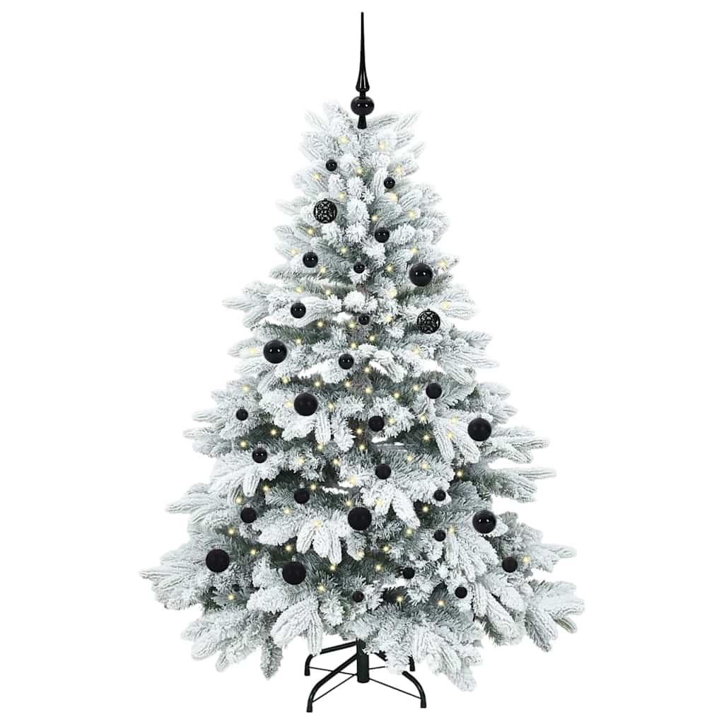 Kunstigt juletræ med 150 LED'er Hvid 150 cm PE og PVC