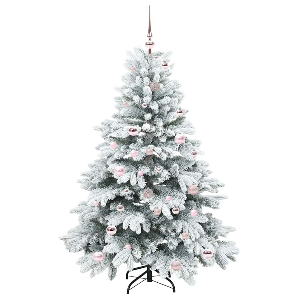 Kunstigt juletræ med 150 LED'er Hvid 150 cm PE og PVC