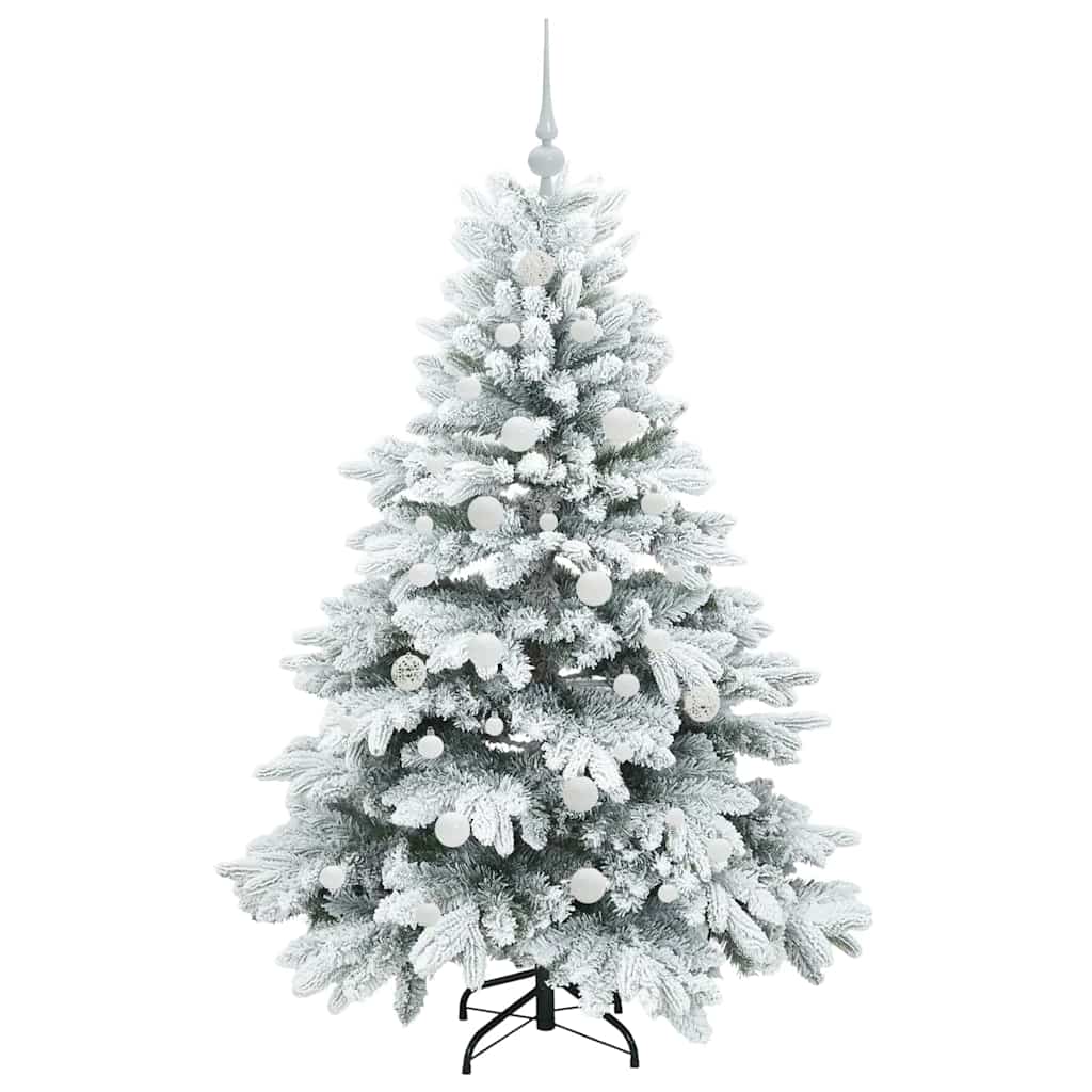 Kunstigt juletræ med 150 LED'er Hvid 150 cm PE og PVC