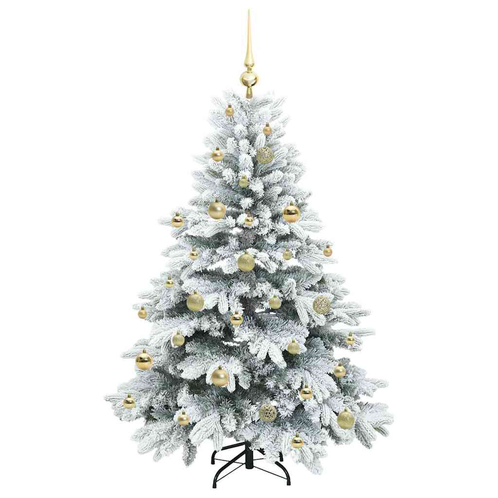 Kunstigt juletræ med 150 LED'er Hvid 150 cm PE og PVC