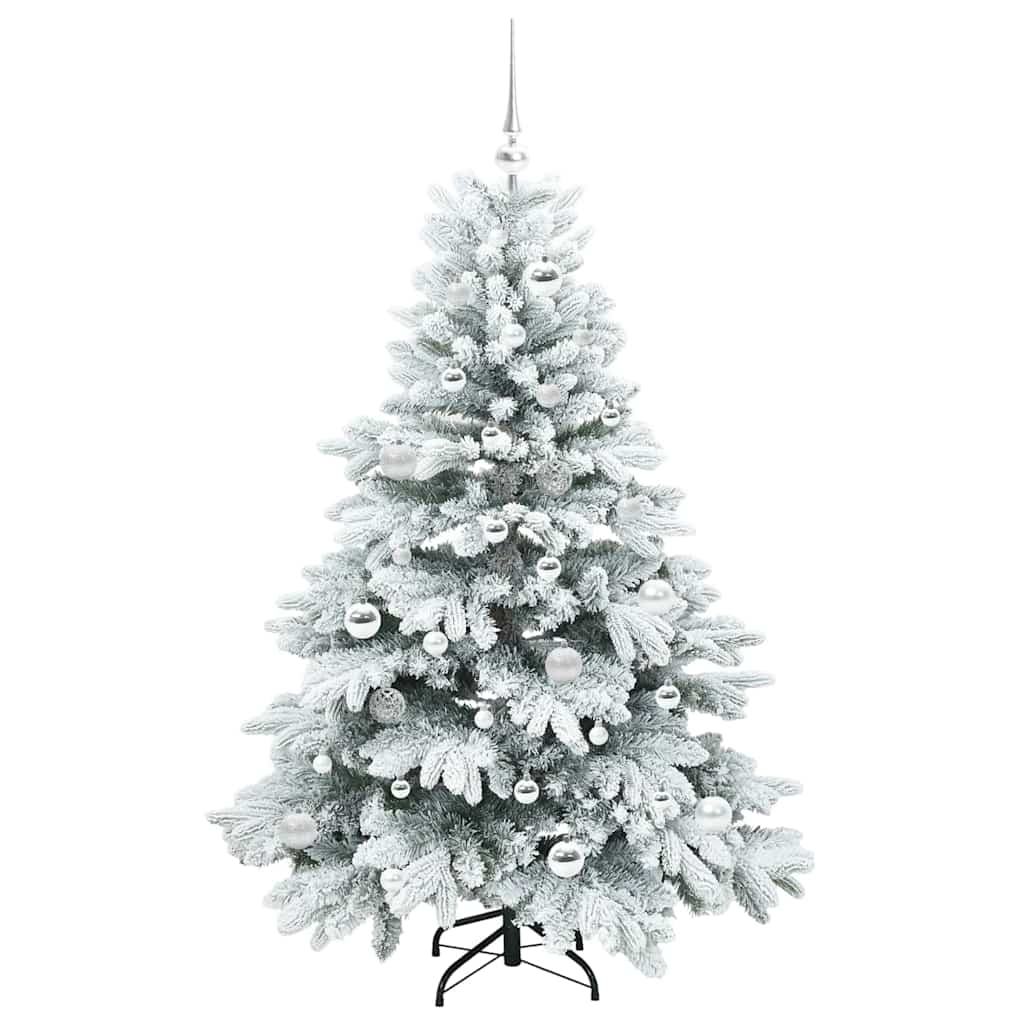 Kunstigt juletræ med 150 LED'er Hvid 150 cm PE og PVC