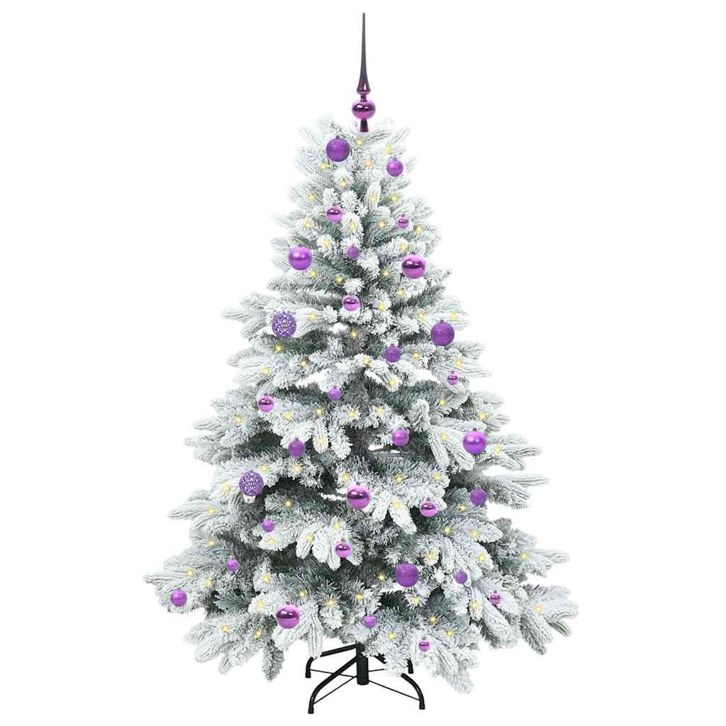 Kunstigt juletræ med 150 LED'er Hvid 150 cm PE og PVC