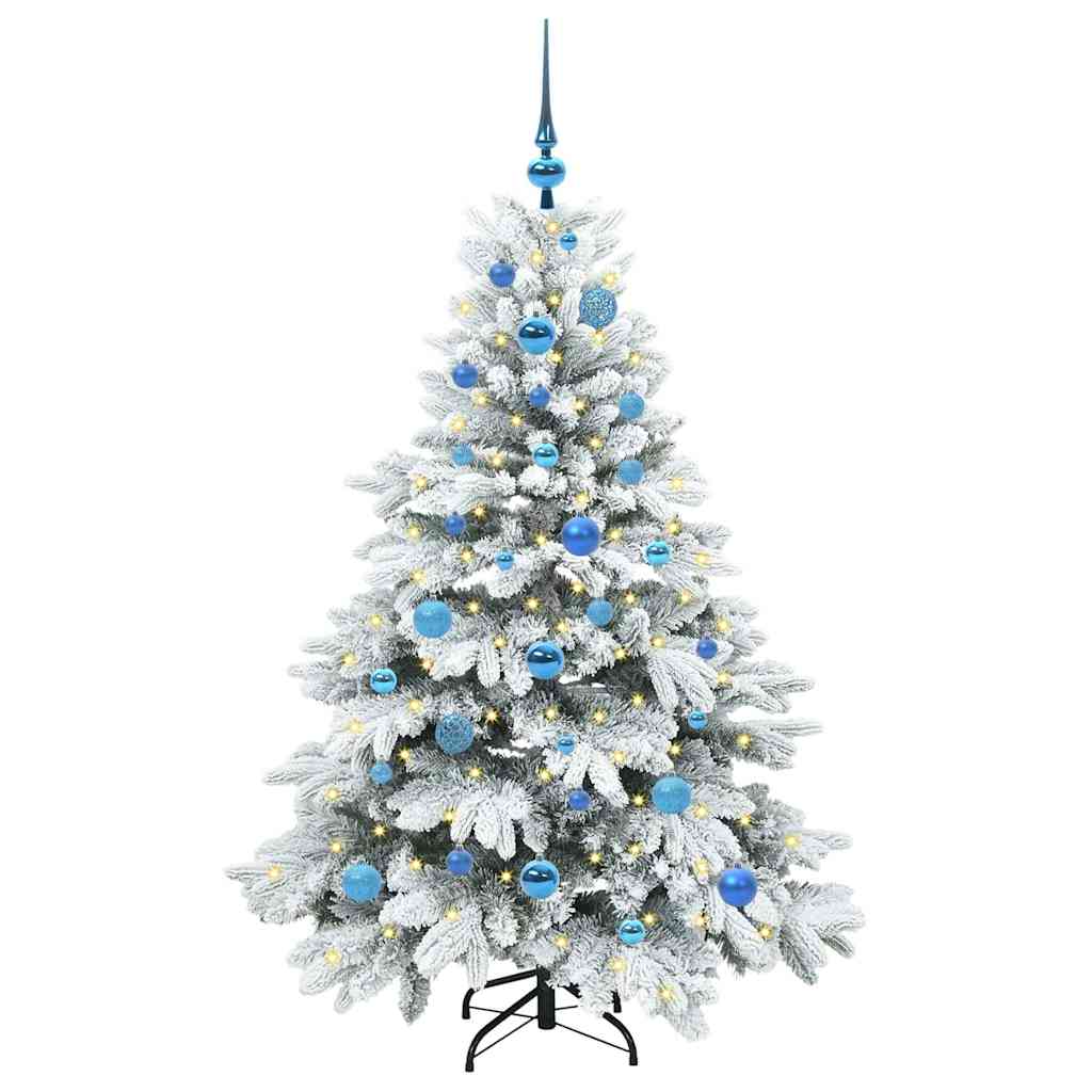 Kunstigt juletræ med 150 LED'er Hvid 150 cm PE og PVC