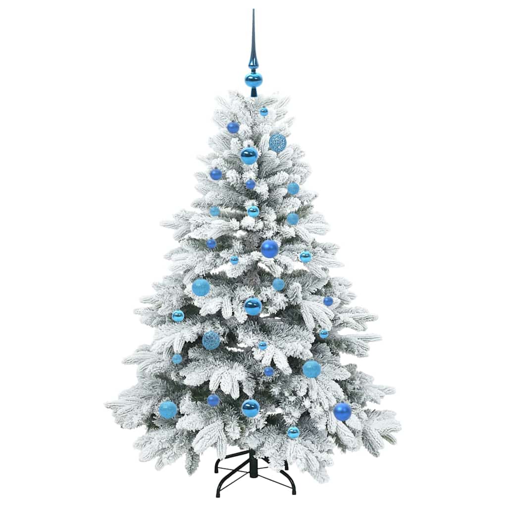 Kunstigt juletræ med 150 LED'er Hvid 150 cm PE og PVC