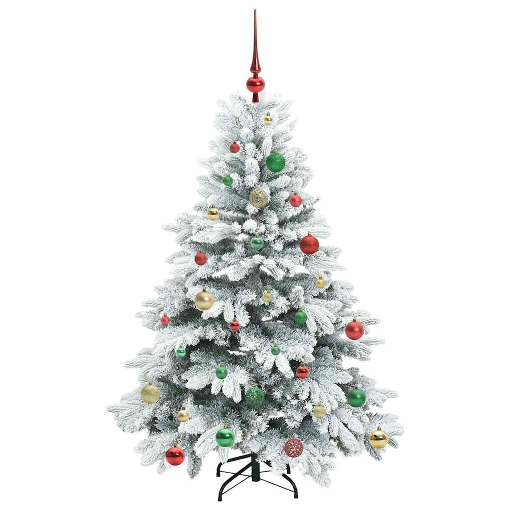 Kunstigt juletræ med 150 LED'er Hvid 150 cm PE og PVC