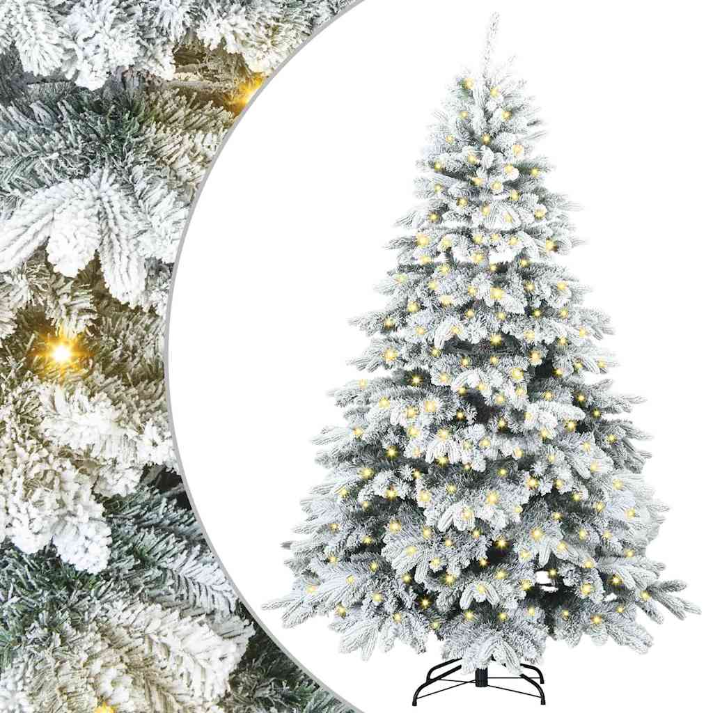 Kunstigt juletræ med 300 LED'er Hvid 180 cm PE og PVC