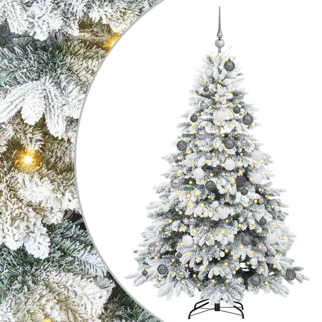 Kunstigt juletræ med 300 LED'er Hvid 180 cm PE og PVC