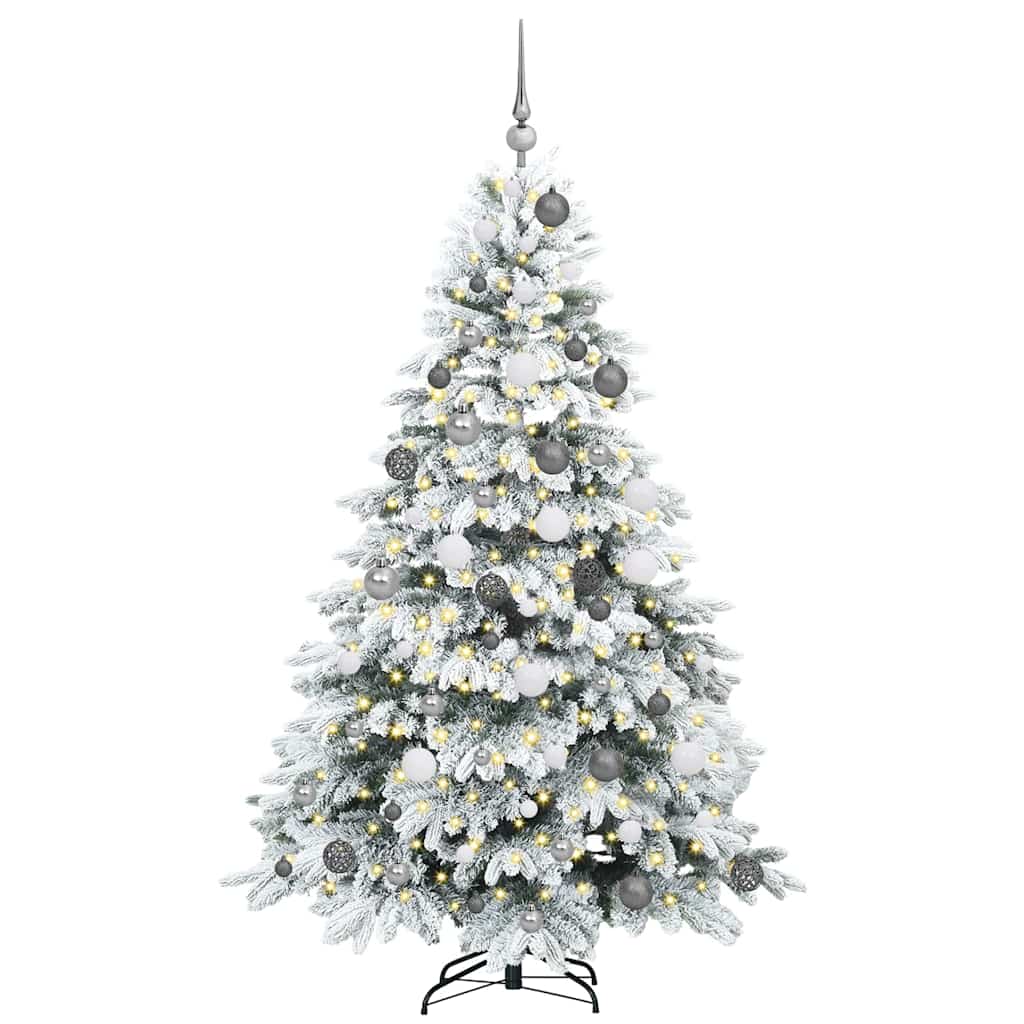 Kunstigt juletræ med 300 LED'er Hvid 180 cm PE og PVC