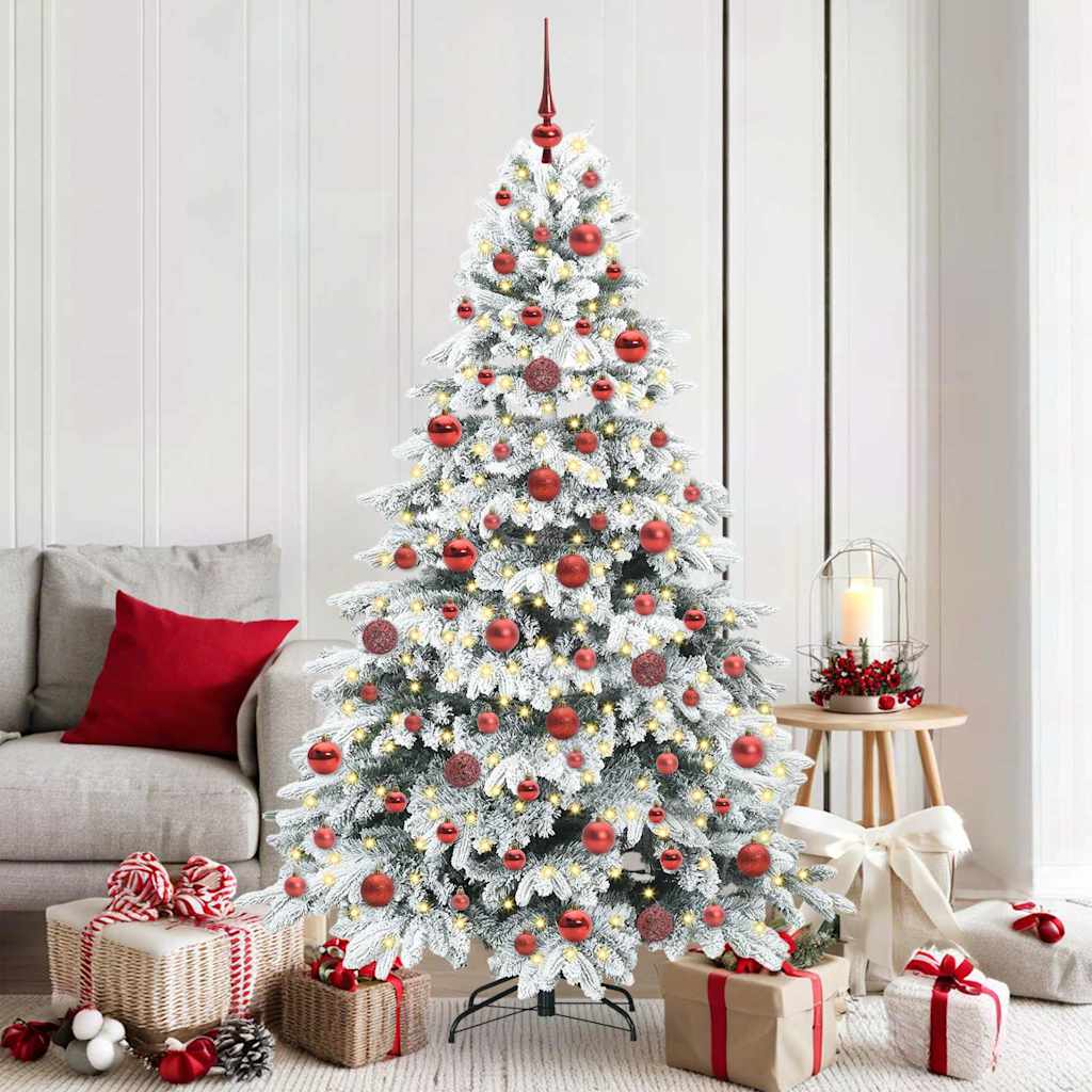Kunstigt juletræ med 300 LED'er Hvid 180 cm PE og PVC