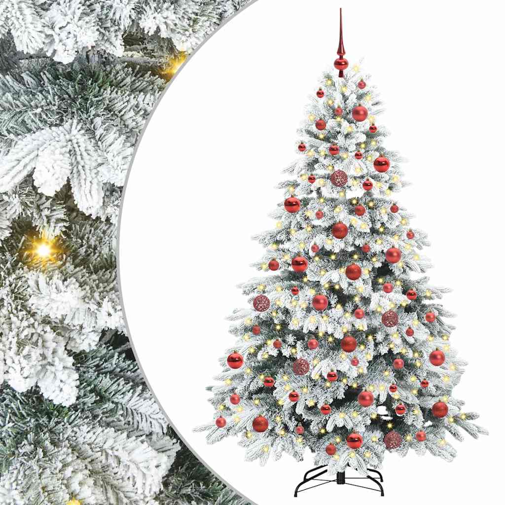 Kunstigt juletræ med 300 LED'er Hvid 180 cm PE og PVC
