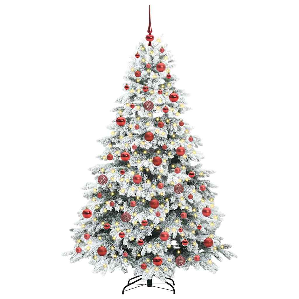 Kunstigt juletræ med 300 LED'er Hvid 180 cm PE og PVC