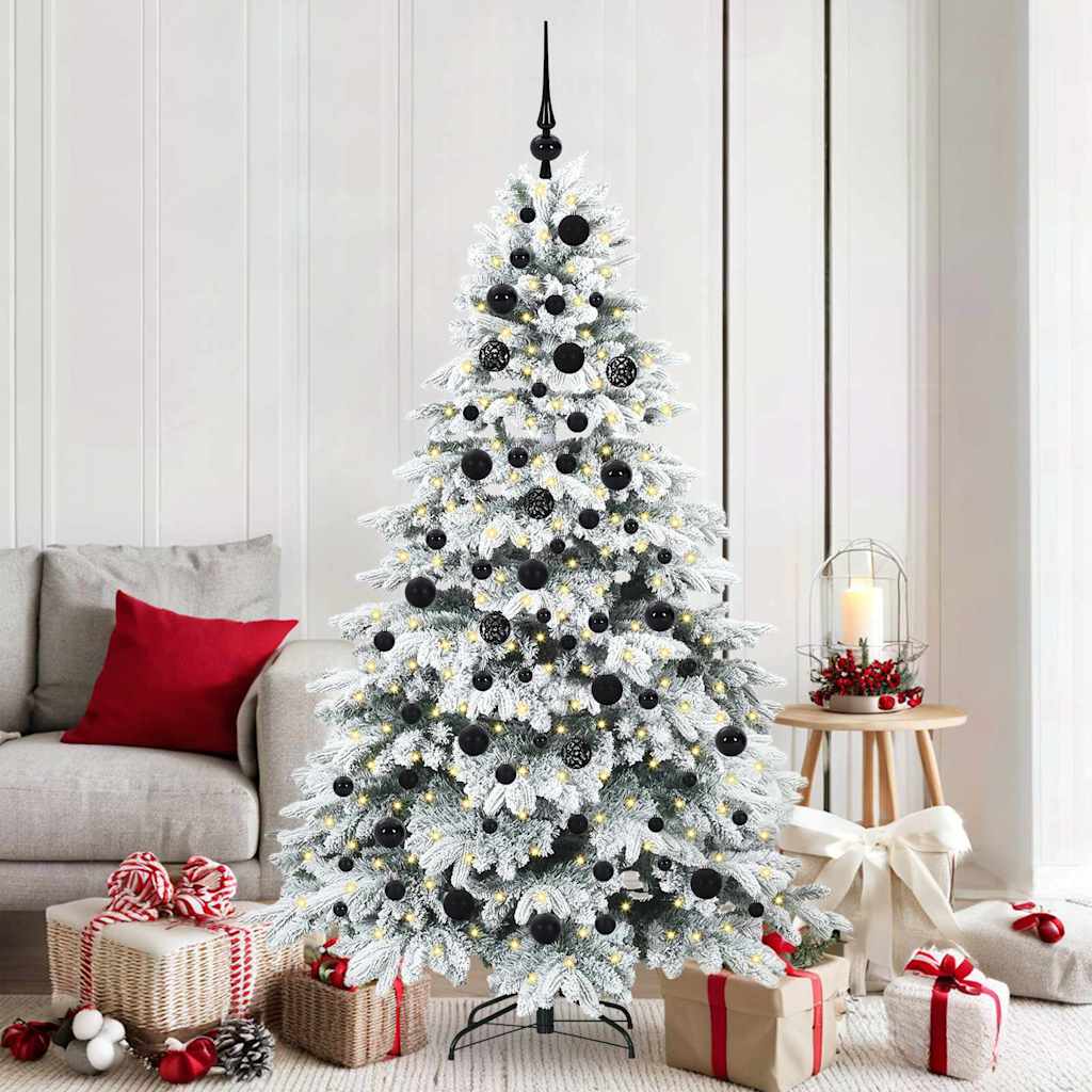 Kunstigt juletræ med 300 LED'er Hvid 180 cm PE og PVC