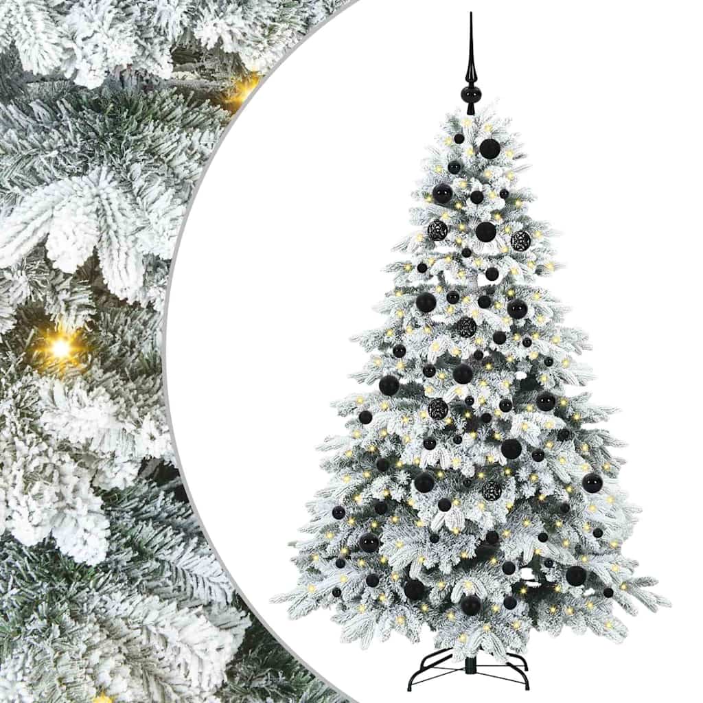Kunstigt juletræ med 300 LED'er Hvid 180 cm PE og PVC