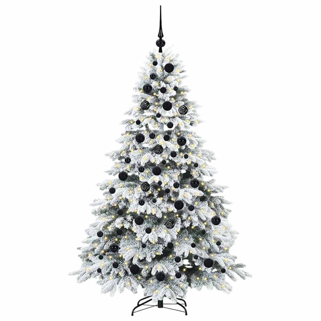 Kunstigt juletræ med 300 LED'er Hvid 180 cm PE og PVC