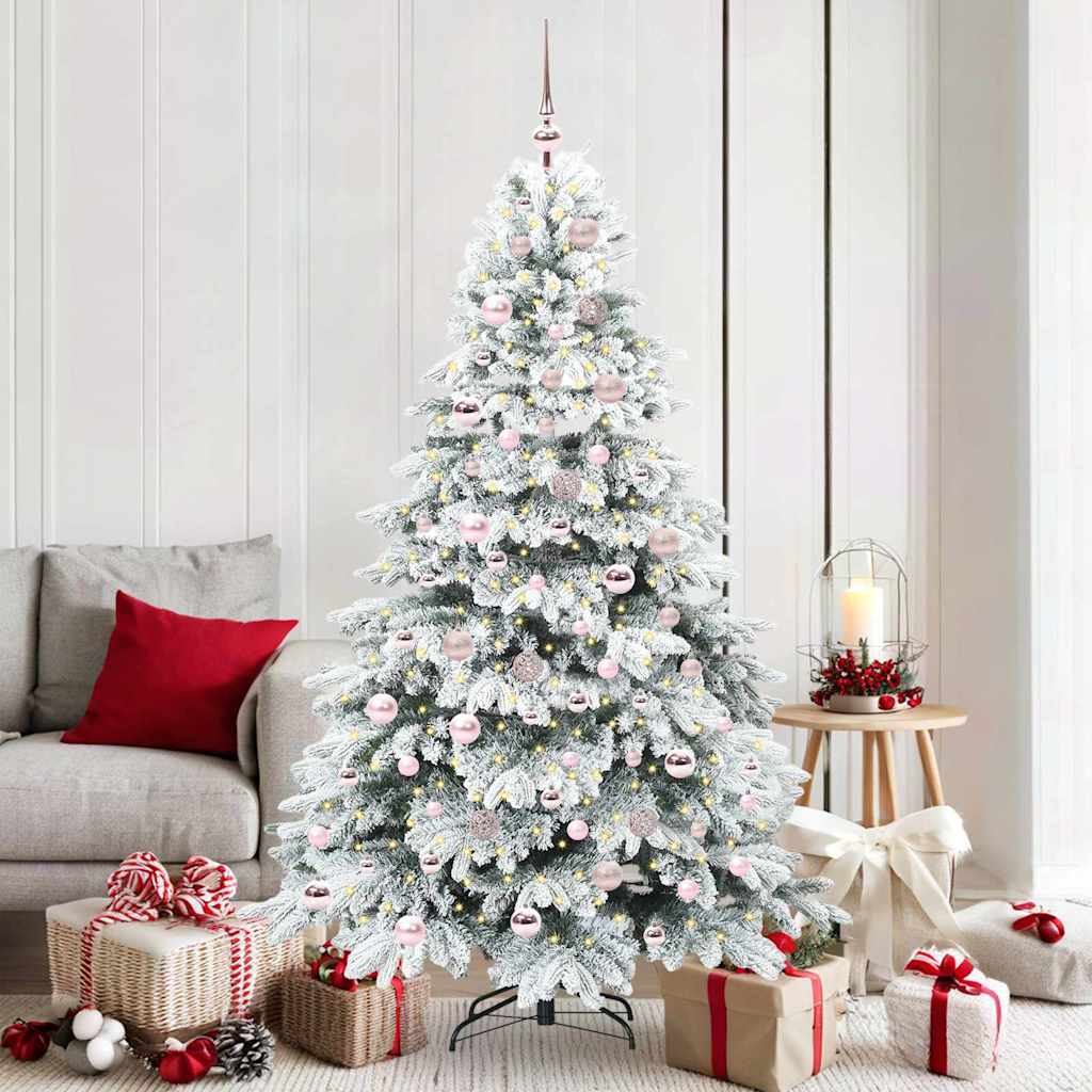 Kunstigt juletræ med 300 LED'er Hvid 180 cm PE og PVC