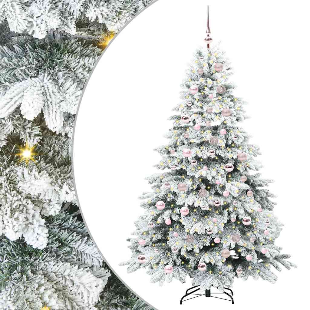 Kunstigt juletræ med 300 LED'er Hvid 180 cm PE og PVC