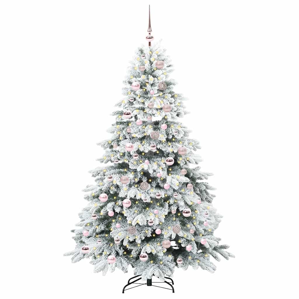 Kunstigt juletræ med 300 LED'er Hvid 180 cm PE og PVC