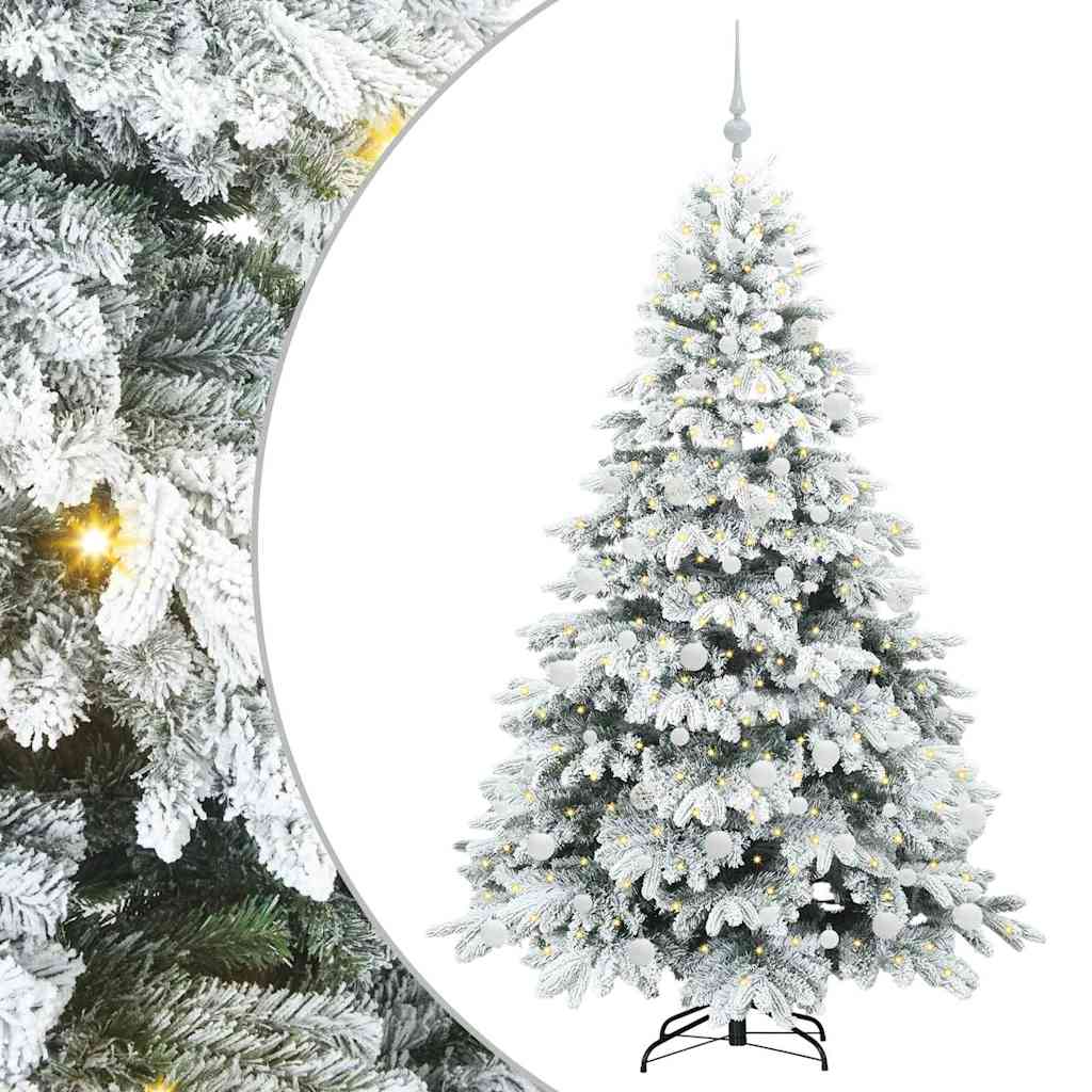 Kunstigt juletræ med 300 LED'er Hvid 180 cm PE og PVC