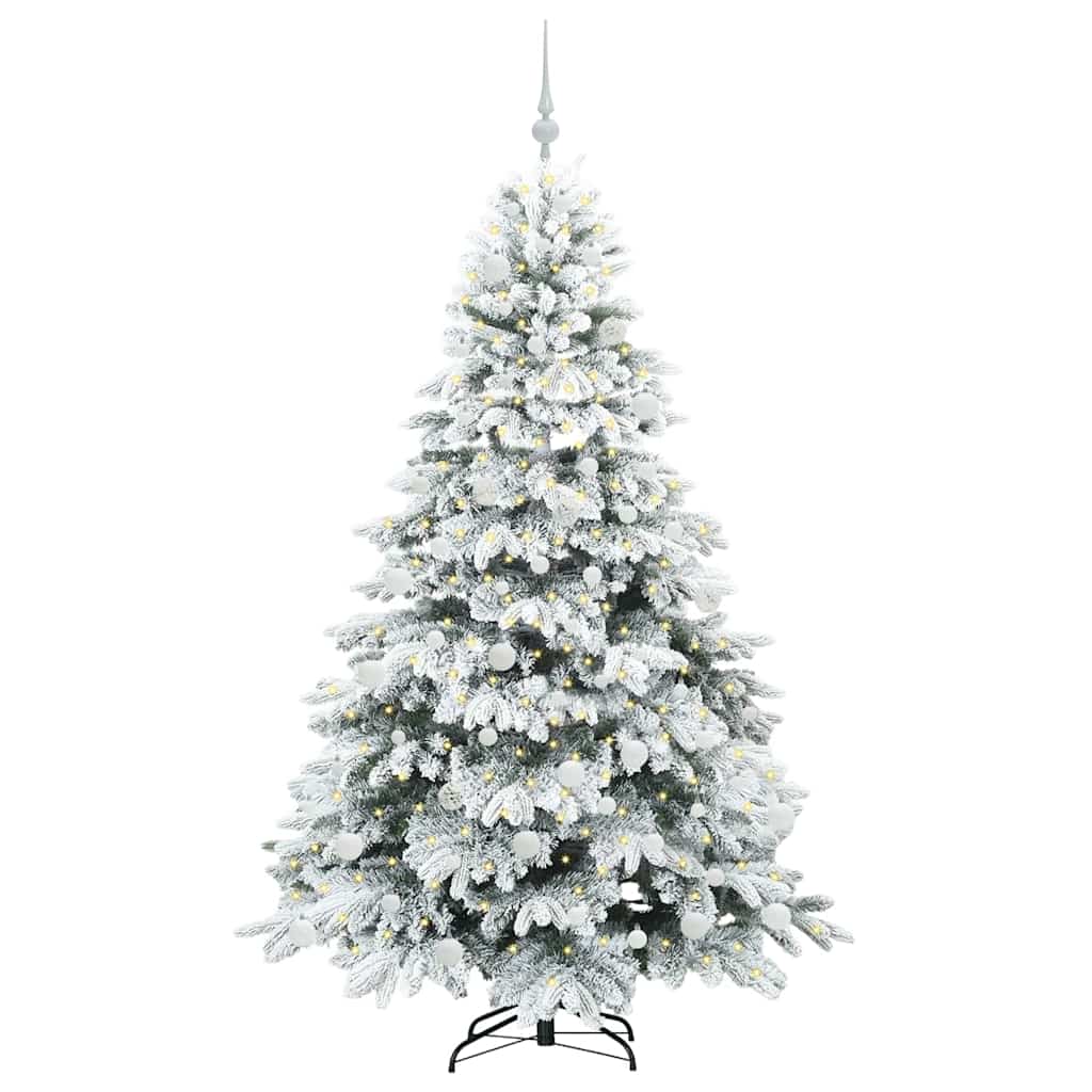 Kunstigt juletræ med 300 LED'er Hvid 180 cm PE og PVC
