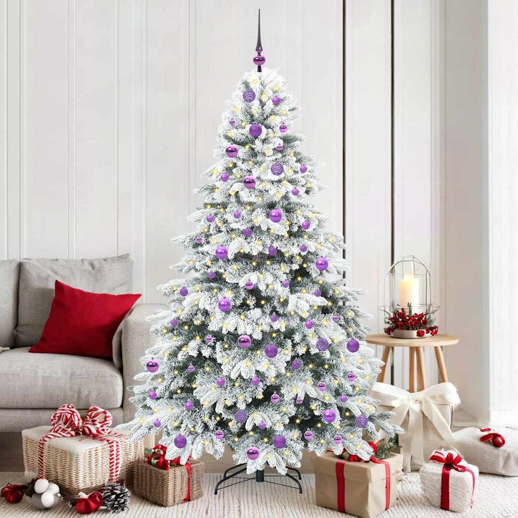 Kunstigt juletræ med 300 LED'er Hvid 180 cm PE og PVC