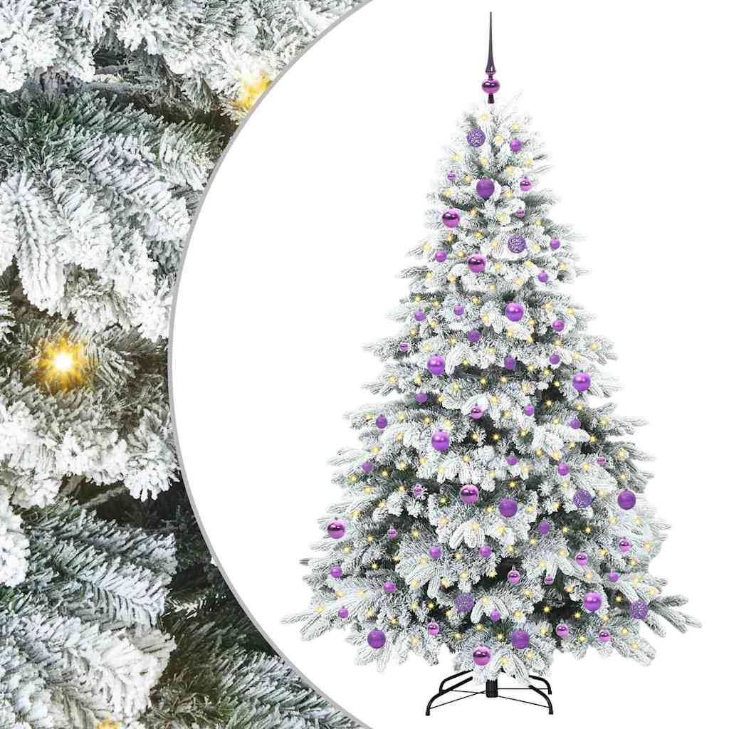 Kunstigt juletræ med 300 LED'er Hvid 180 cm PE og PVC