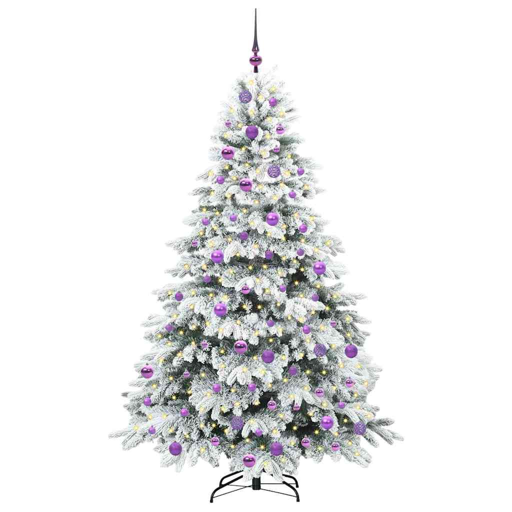 Kunstigt juletræ med 300 LED'er Hvid 180 cm PE og PVC