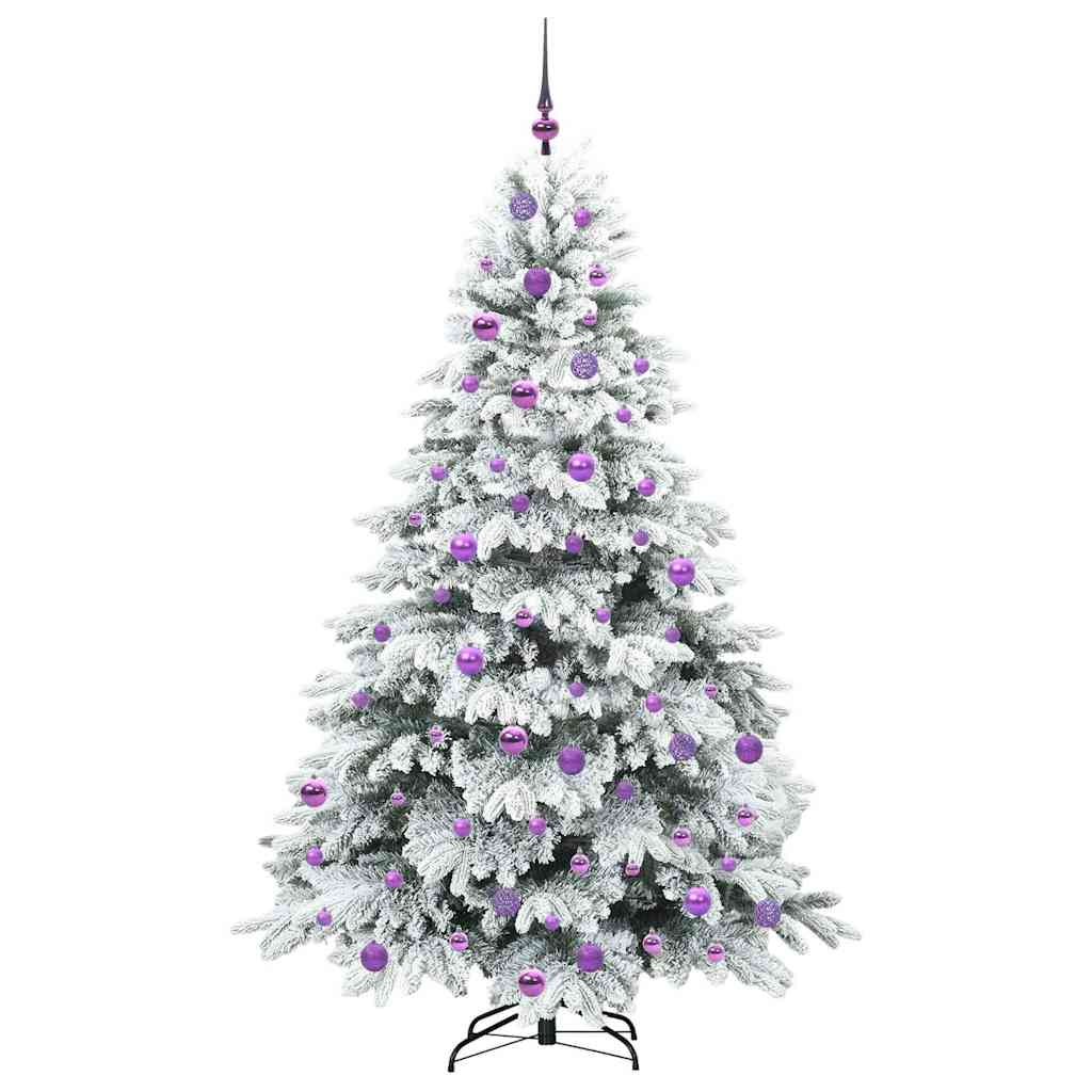Kunstigt juletræ med 300 LED'er Hvid 180 cm PE og PVC