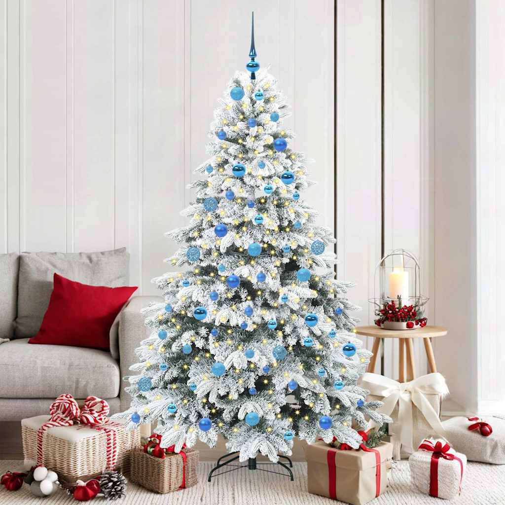 Kunstigt juletræ med 300 LED'er Hvid 180 cm PE og PVC