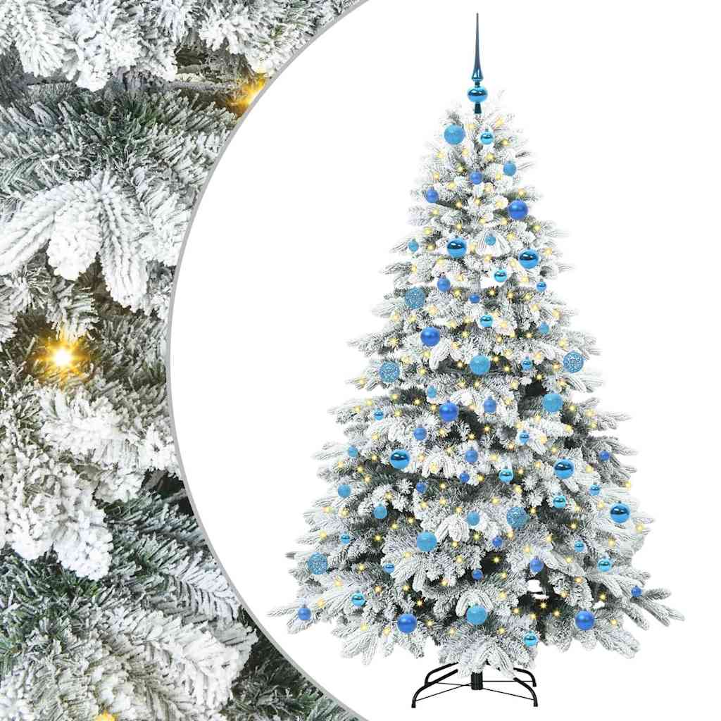 Kunstigt juletræ med 300 LED'er Hvid 180 cm PE og PVC