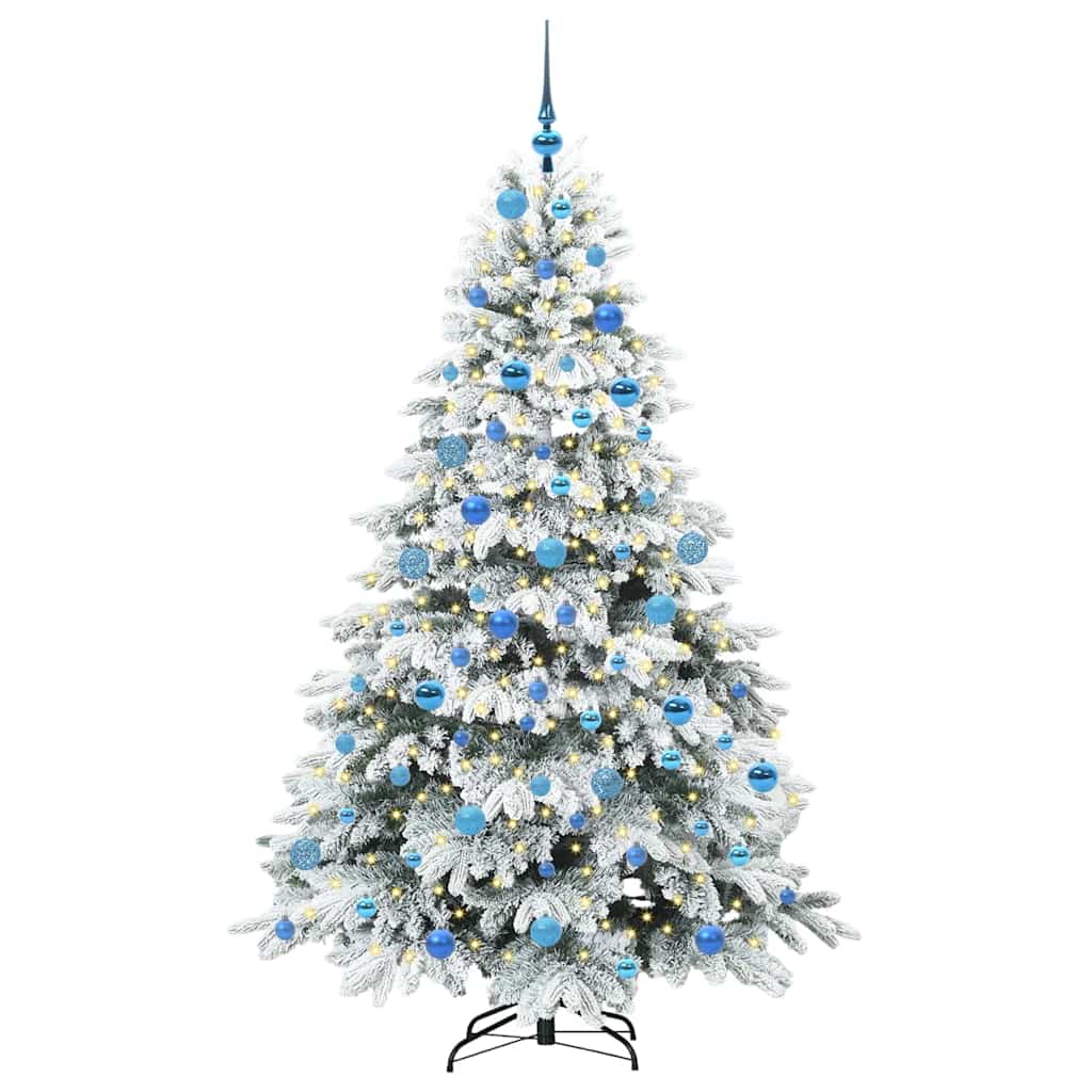 Kunstigt juletræ med 300 LED'er Hvid 180 cm PE og PVC