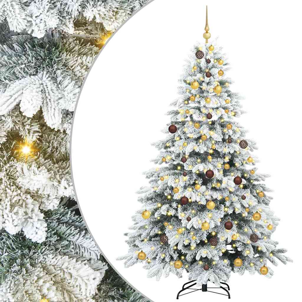 Kunstigt juletræ med 300 LED'er Hvid 210 cm PE og PVC
