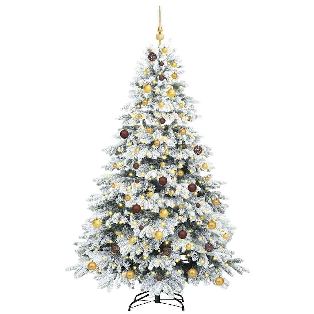 Kunstigt juletræ med 300 LED'er Hvid 210 cm PE og PVC