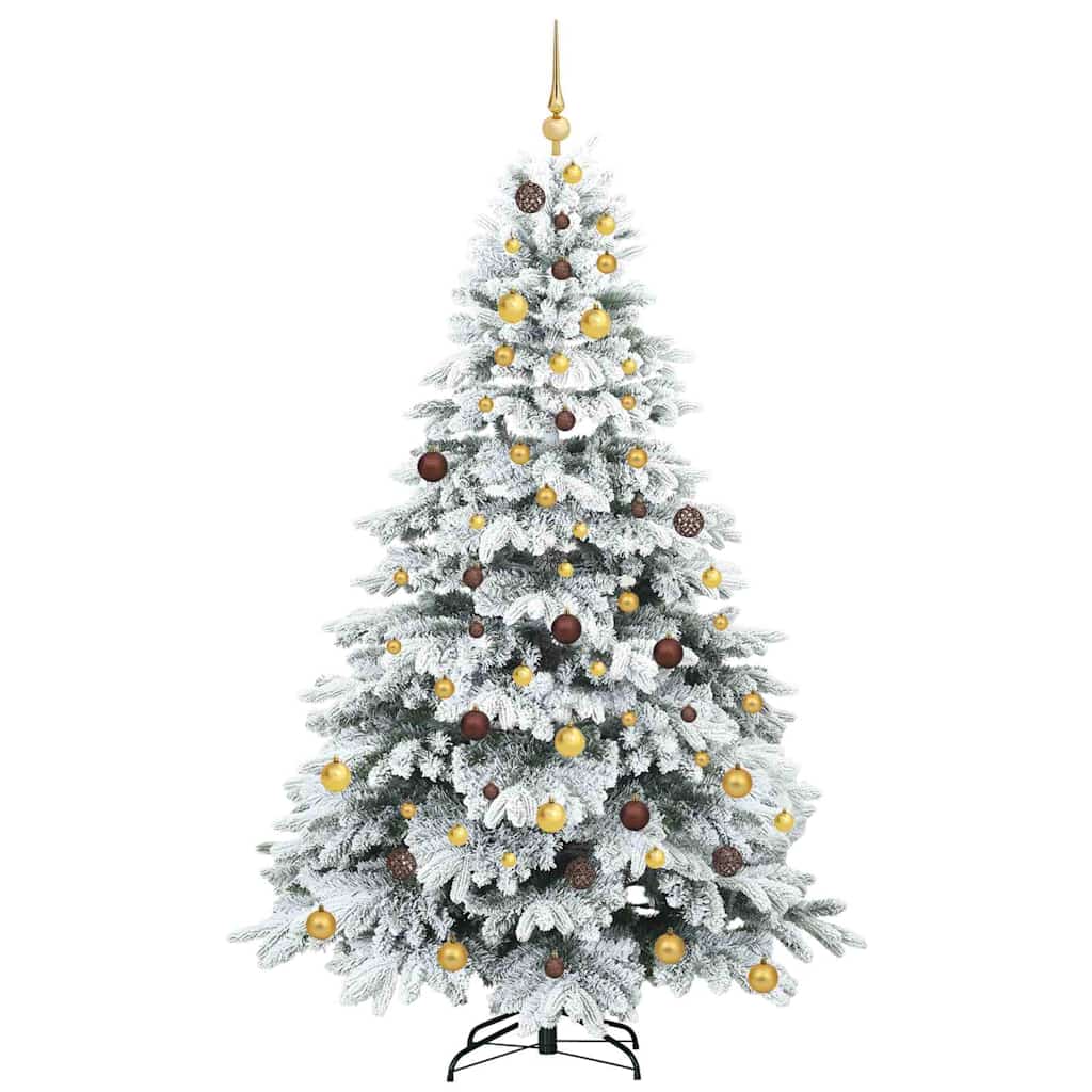 Kunstigt juletræ med 300 LED'er Hvid 210 cm PE og PVC