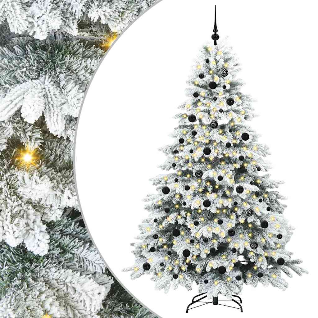 Kunstigt juletræ med 300 LED'er Hvid 210 cm PE og PVC