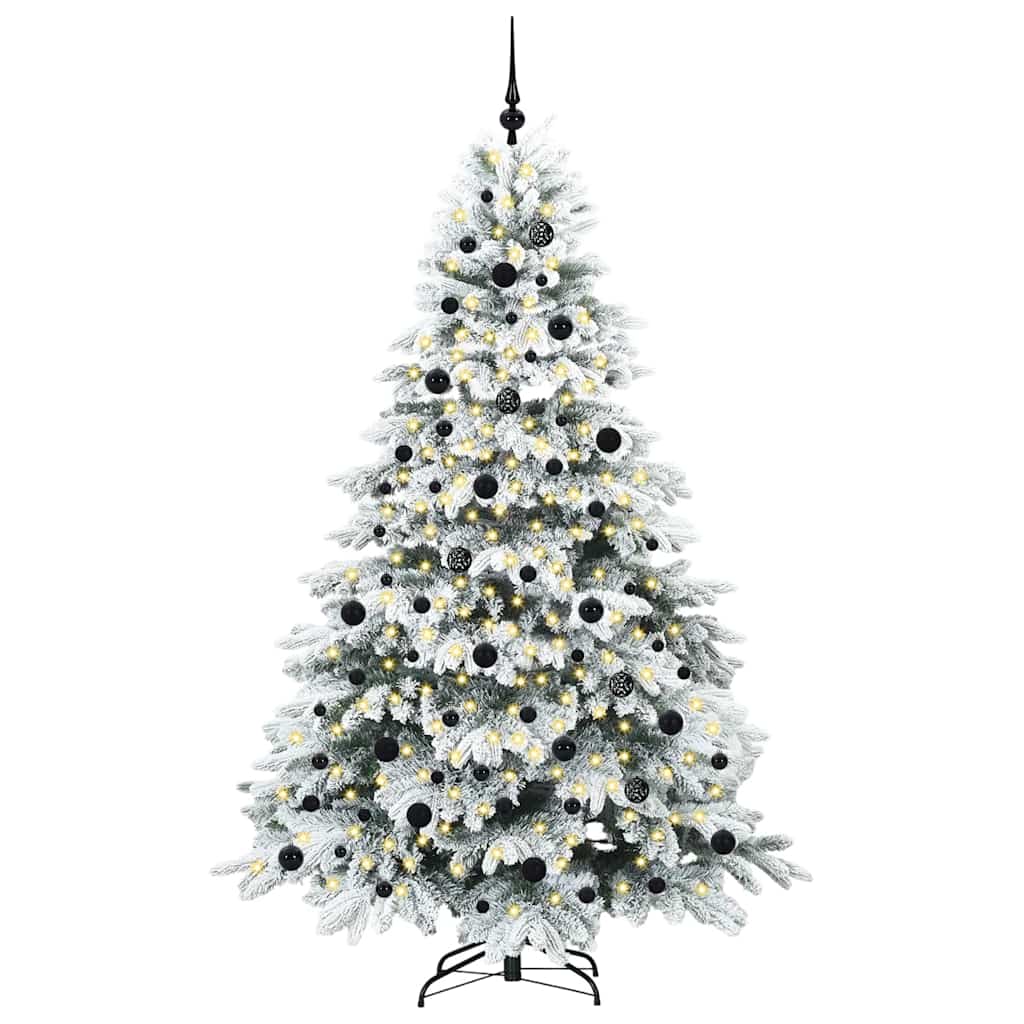 Kunstigt juletræ med 300 LED'er Hvid 210 cm PE og PVC